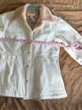 NWT Madewell Cream Jacket with Beige Sherpa Lining